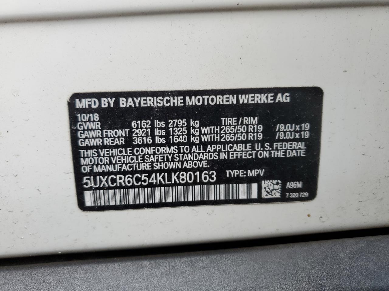 Photo 12 VIN: 5UXCR6C54KLK80163 - BMW X5 