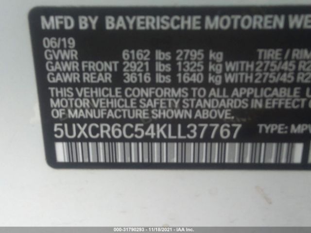 Photo 8 VIN: 5UXCR6C54KLL37767 - BMW X5 