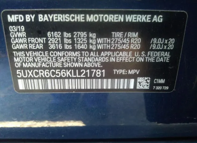 Photo 8 VIN: 5UXCR6C56KLL21781 - BMW X5 