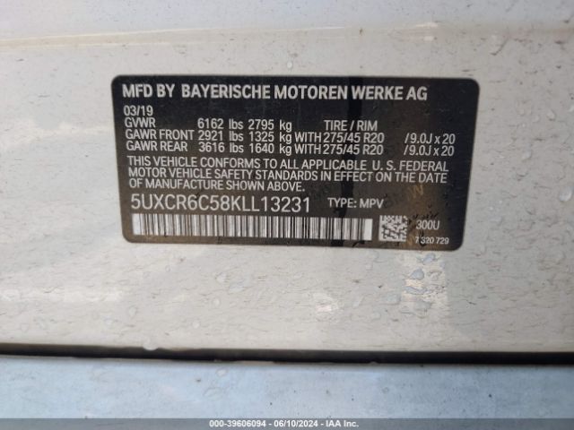 Photo 8 VIN: 5UXCR6C58KLL13231 - BMW X5 