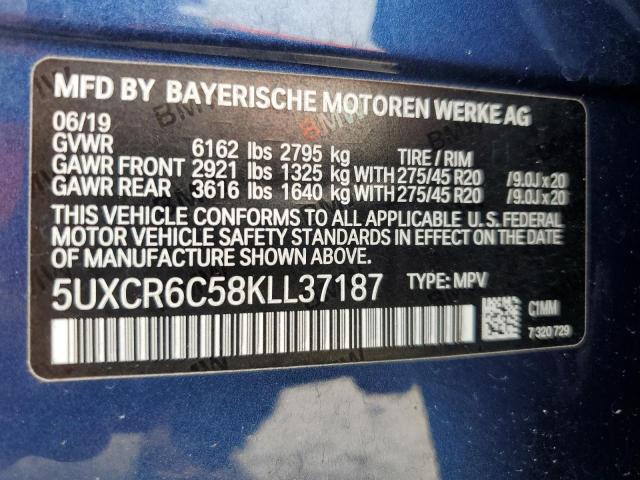 Photo 12 VIN: 5UXCR6C58KLL37187 - BMW X5 XDRIVE4 