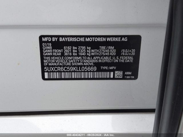 Photo 8 VIN: 5UXCR6C59KLL05669 - BMW X5 