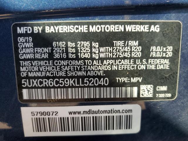 Photo 12 VIN: 5UXCR6C59KLL52040 - BMW X5 XDRIVE4 