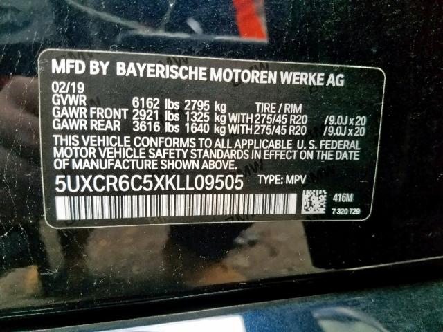 Photo 9 VIN: 5UXCR6C5XKLL09505 - BMW X5 