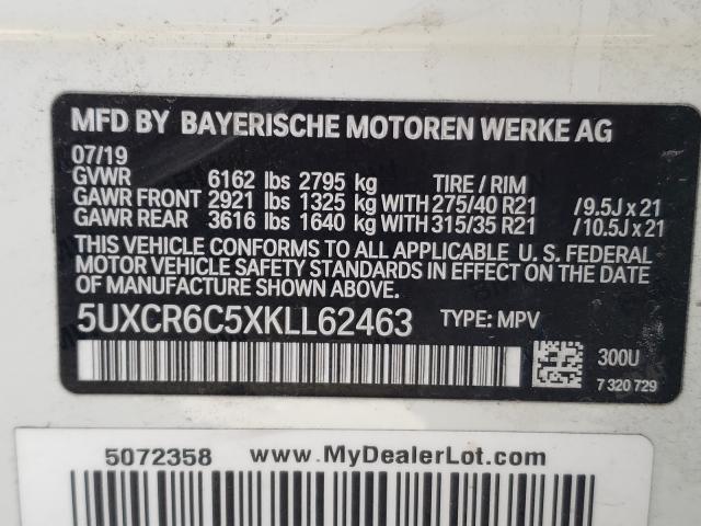 Photo 9 VIN: 5UXCR6C5XKLL62463 - BMW X5 XDRIVE4 