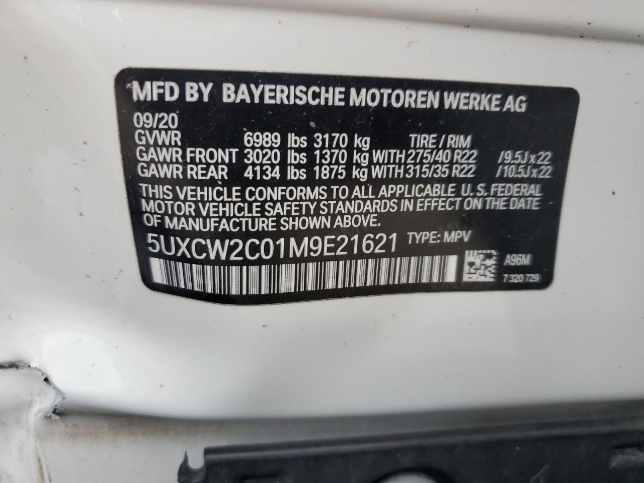 Photo 11 VIN: 5UXCW2C01M9E21621 - BMW X7 