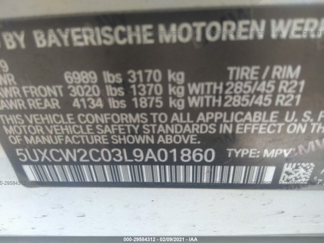 Photo 8 VIN: 5UXCW2C03L9A01860 - BMW X7 