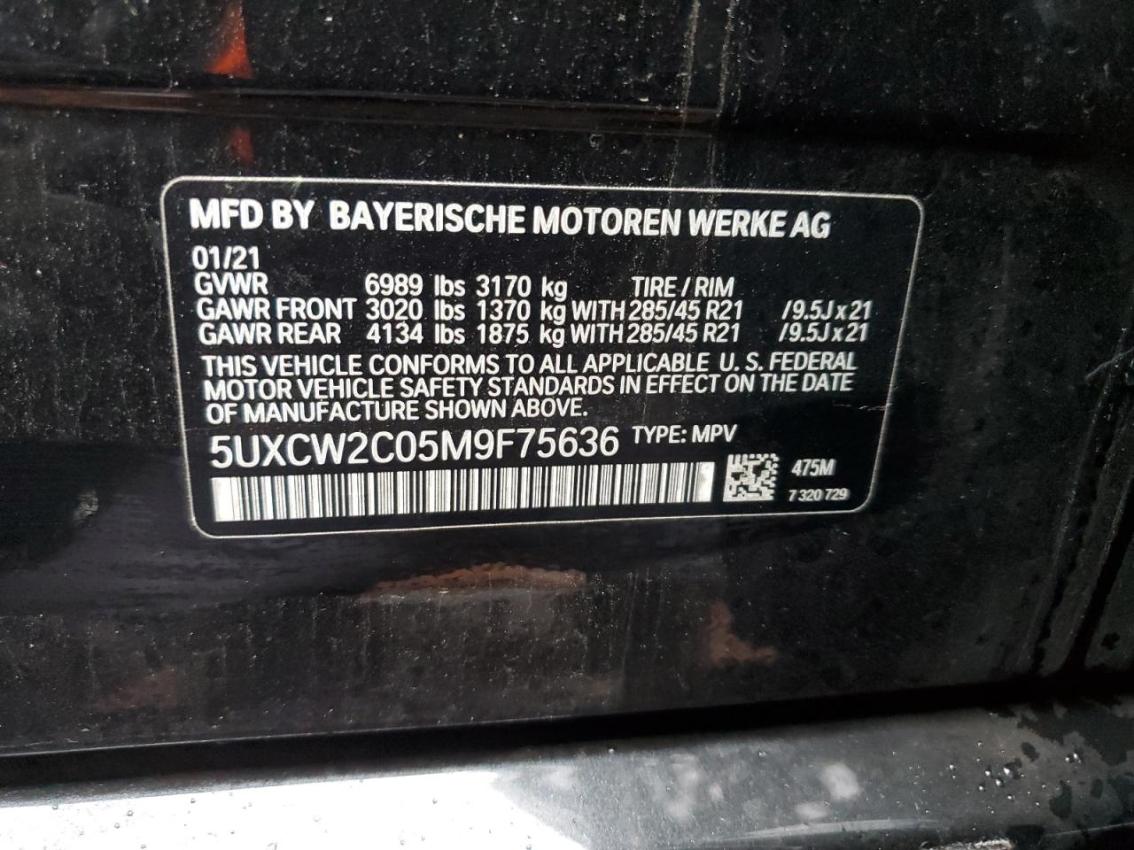 Photo 12 VIN: 5UXCW2C05M9F75636 - BMW X7 