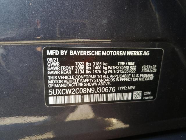 Photo 9 VIN: 5UXCW2C08N9J30676 - BMW X7 XDRIVE4 