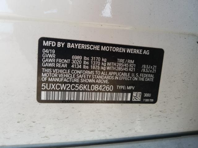 Photo 9 VIN: 5UXCW2C56KL084260 - BMW X7 XDRIVE4 