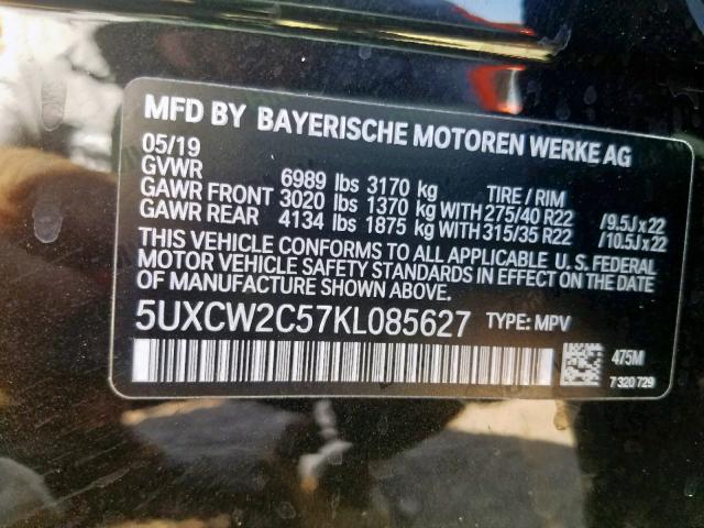 Photo 9 VIN: 5UXCW2C57KL085627 - BMW X7 XDRIVE4 