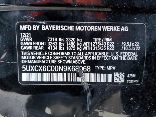 Photo 12 VIN: 5UXCX6C00N9K68068 - BMW X7 M50I 