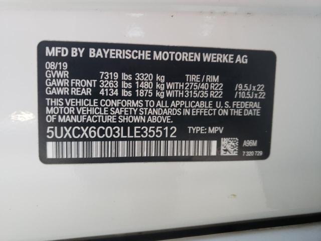 Photo 9 VIN: 5UXCX6C03LLE35512 - BMW X7 M50I 