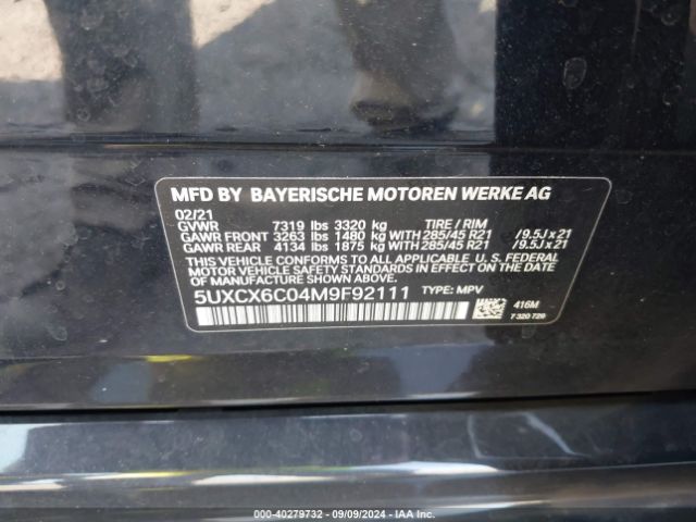 Photo 8 VIN: 5UXCX6C04M9F92111 - BMW X7 