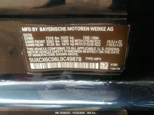 Photo 8 VIN: 5UXCX6C06L9C49878 - BMW X7 