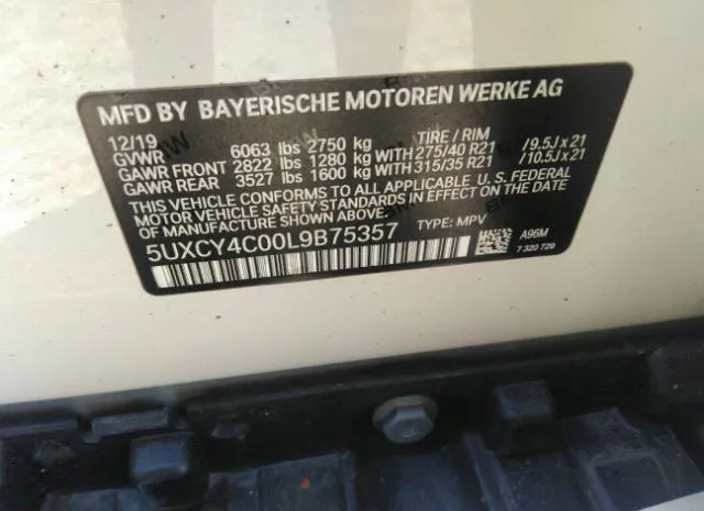 Photo 8 VIN: 5UXCY4C00L9B75357 - BMW X6 