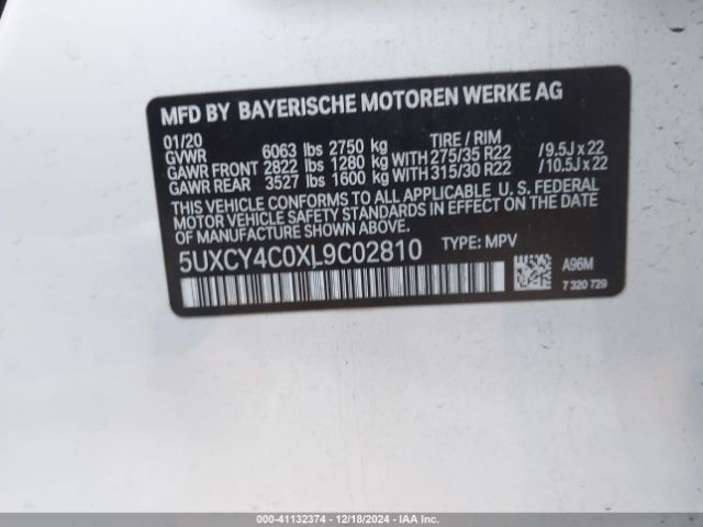 Photo 8 VIN: 5UXCY4C0XL9C02810 - BMW X6 