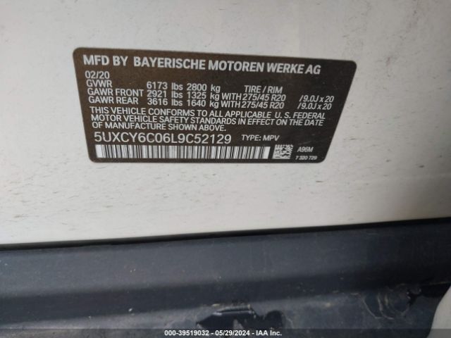 Photo 8 VIN: 5UXCY6C06L9C52129 - BMW X6 