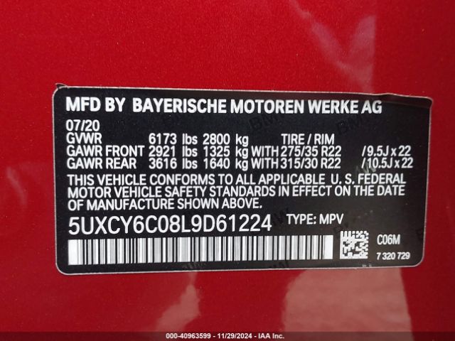 Photo 8 VIN: 5UXCY6C08L9D61224 - BMW X6 