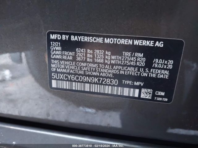 Photo 8 VIN: 5UXCY6C09N9K72830 - BMW X6 