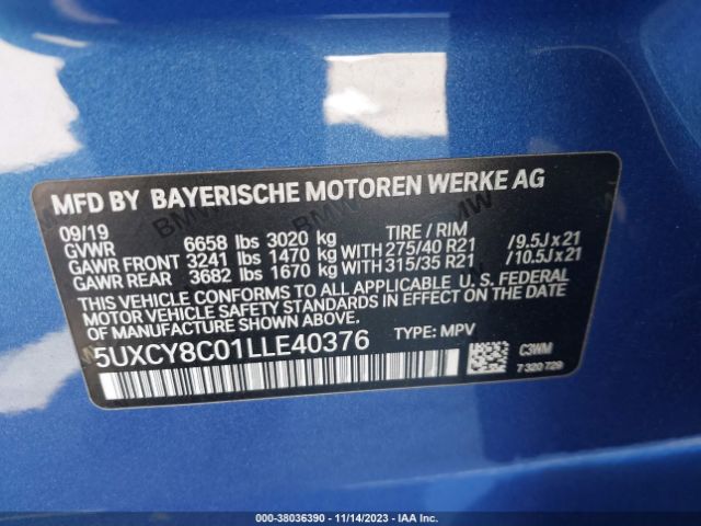 Photo 8 VIN: 5UXCY8C01LLE40376 - BMW X6 