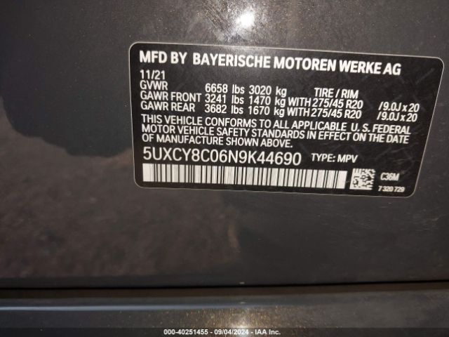 Photo 8 VIN: 5UXCY8C06N9K44690 - BMW X6 