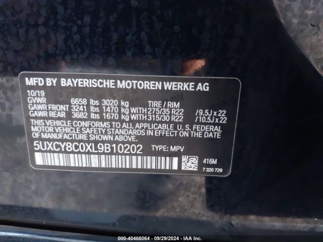 Photo 8 VIN: 5UXCY8C0XL9B10202 - BMW X6 