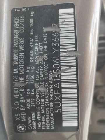 Photo 13 VIN: 5UXFA13506LY36692 - BMW X5 3.0I 