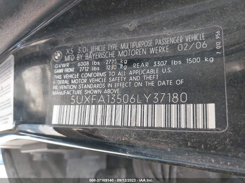 Photo 8 VIN: 5UXFA13506LY37180 - BMW X5 