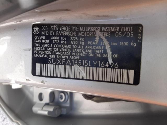 Photo 9 VIN: 5UXFA13515LY16496 - BMW X5 3.0I 