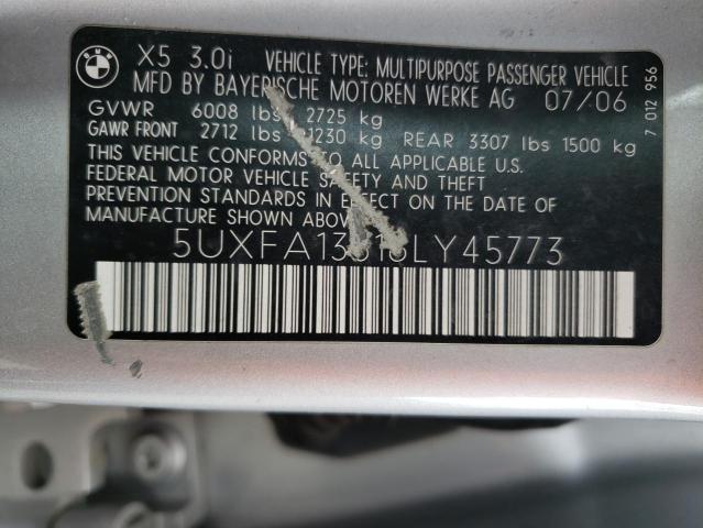 Photo 12 VIN: 5UXFA13516LY45773 - BMW X5 3.0I 