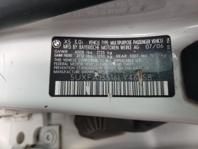 Photo 9 VIN: 5UXFA13516LY46258 - BMW X5 3.0I 