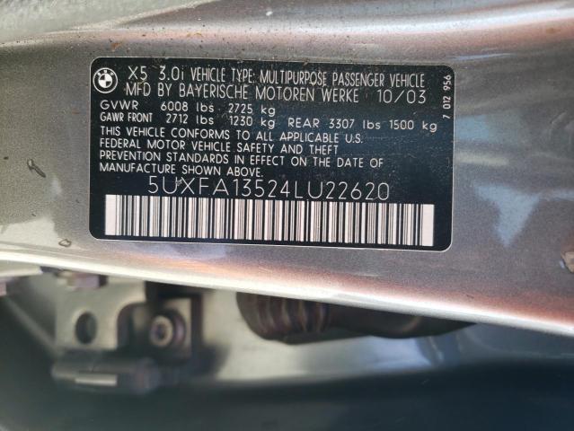 Photo 12 VIN: 5UXFA13524LU22620 - BMW X5 3.0I 