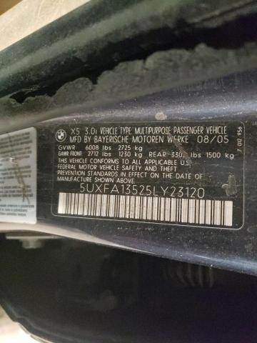 Photo 9 VIN: 5UXFA13525LY23120 - BMW X5 3.0I 