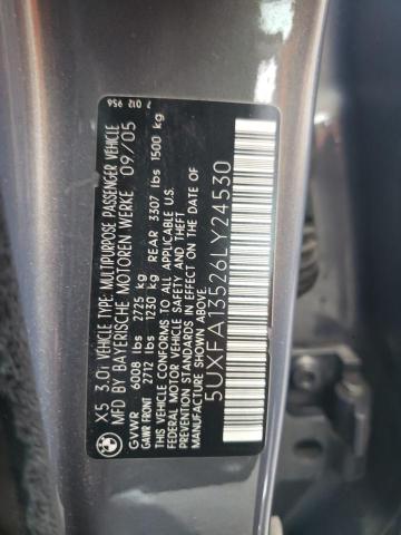 Photo 12 VIN: 5UXFA13526LY24530 - BMW X5 3.0I 