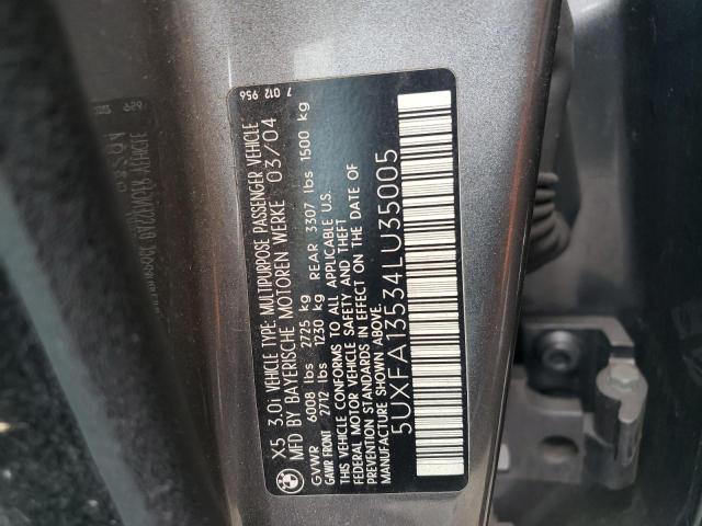 Photo 12 VIN: 5UXFA13534LU35005 - BMW X5 3.0I 