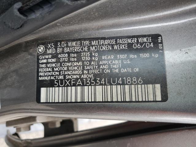 Photo 11 VIN: 5UXFA13534LU41886 - BMW X5 3.0I 