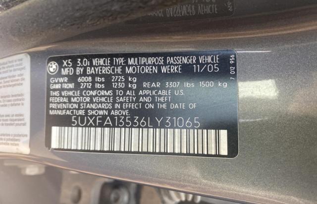 Photo 9 VIN: 5UXFA13536LY31065 - BMW X5 3.0I 