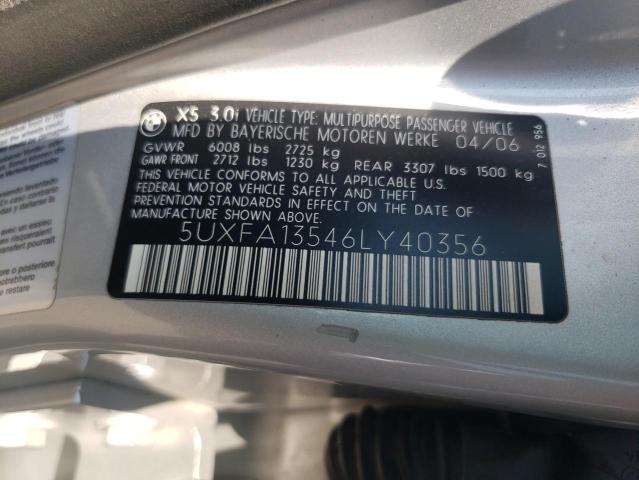 Photo 11 VIN: 5UXFA13546LY40356 - BMW X5 3.0I 