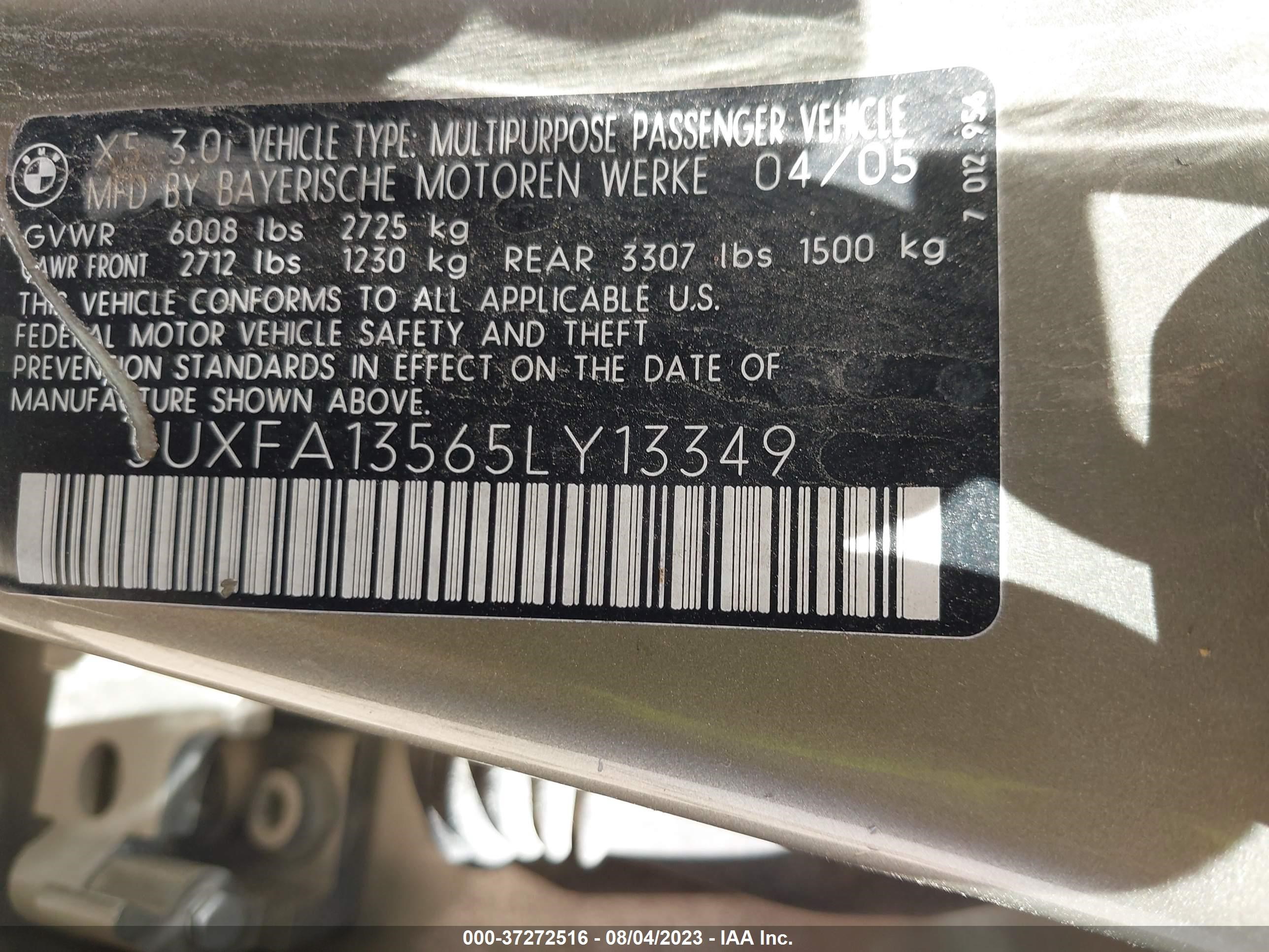 Photo 8 VIN: 5UXFA13565LY13349 - BMW X5 