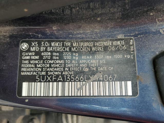 Photo 11 VIN: 5UXFA13566LY44067 - BMW X5 3.0I 