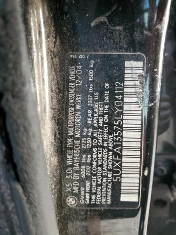 Photo 12 VIN: 5UXFA13575LY04112 - BMW X5 3.0I 