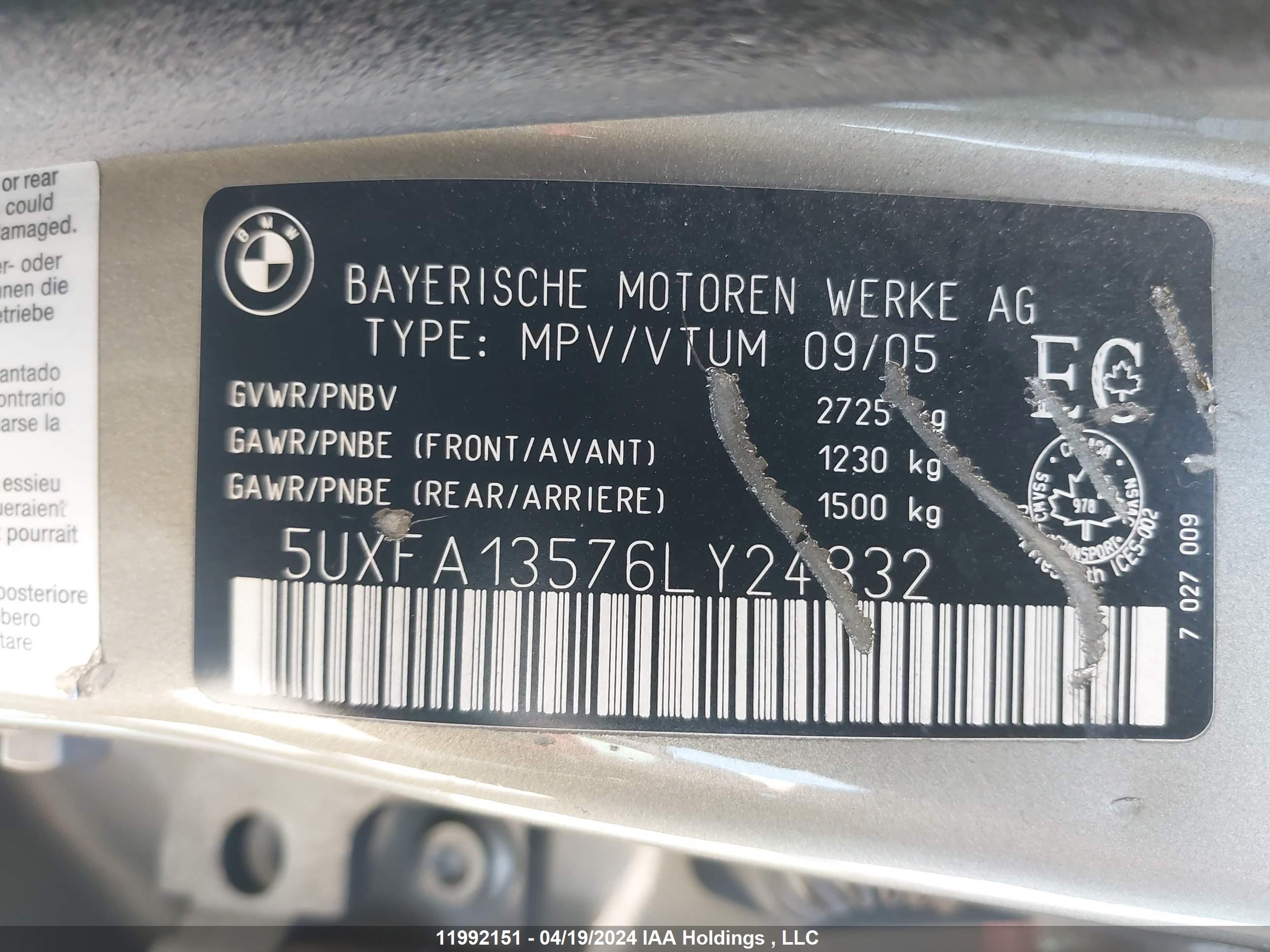 Photo 8 VIN: 5UXFA13576LY24832 - BMW X5 