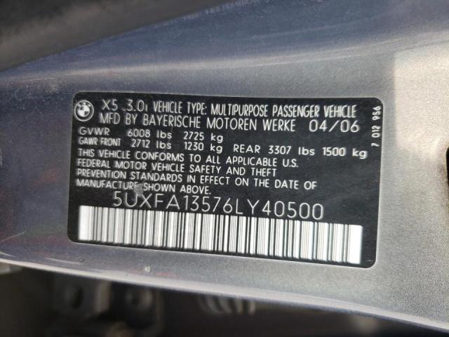 Photo 9 VIN: 5UXFA13576LY40500 - BMW X5 3.0I 