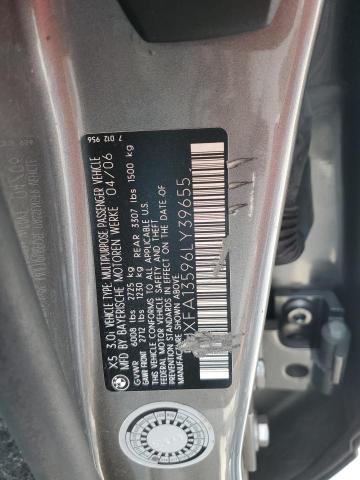 Photo 12 VIN: 5UXFA13596LY39655 - BMW X5 3.0I 