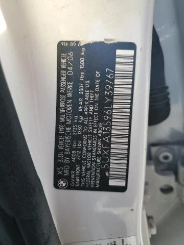 Photo 12 VIN: 5UXFA13596LY39767 - BMW X5 3.0I 