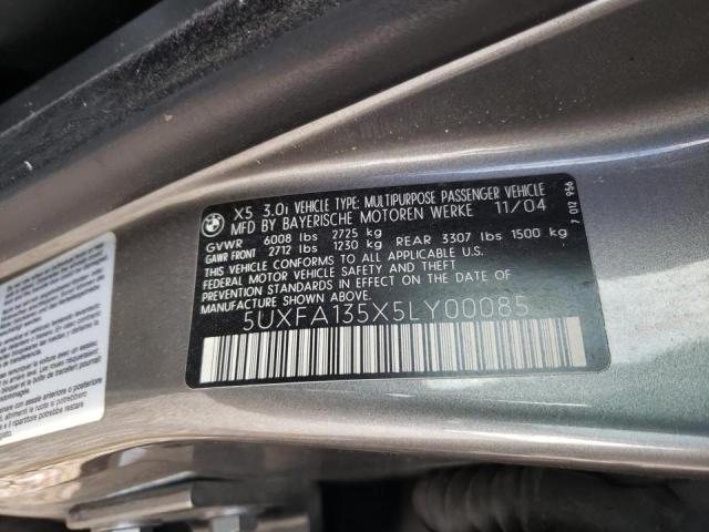 Photo 9 VIN: 5UXFA135X5LY00085 - BMW X5 3.0I 