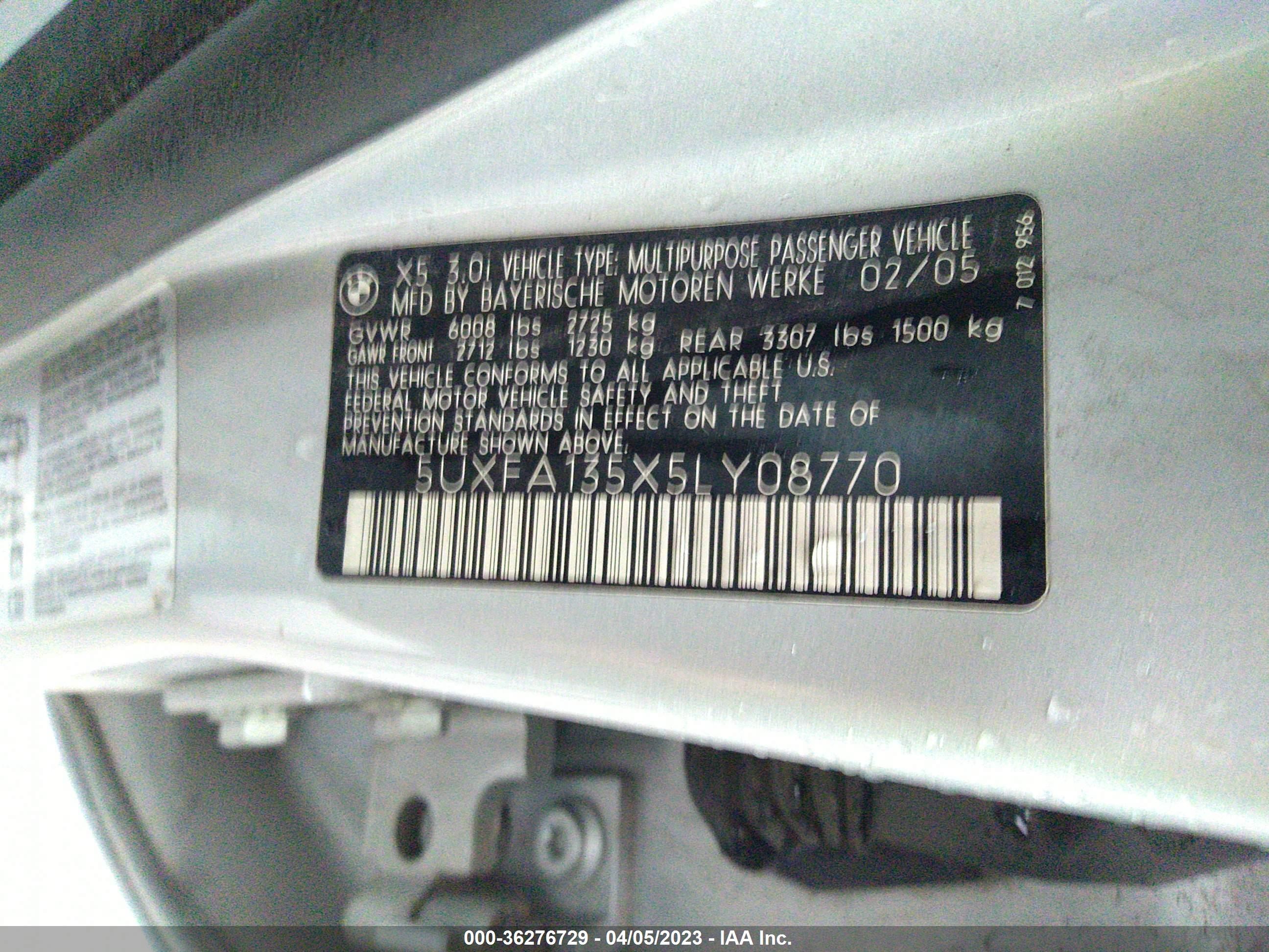 Photo 8 VIN: 5UXFA135X5LY08770 - BMW X5 