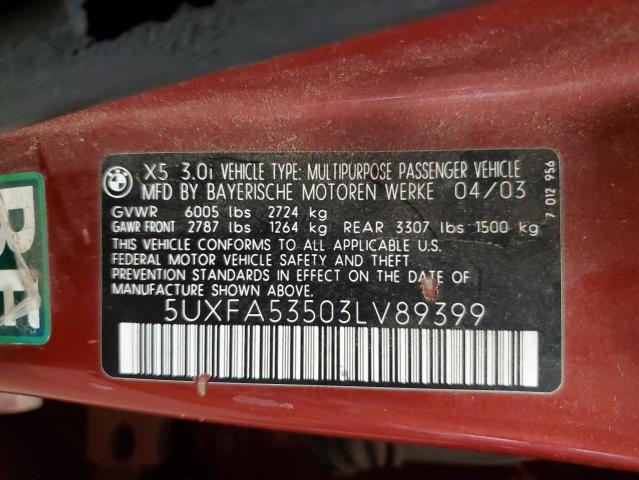 Photo 11 VIN: 5UXFA53503LV89399 - BMW X5 