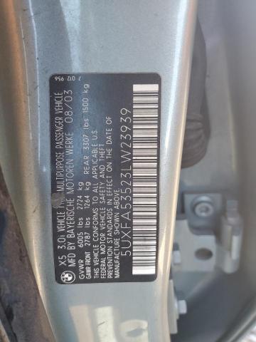 Photo 12 VIN: 5UXFA53523LW23939 - BMW X5 3.0I 